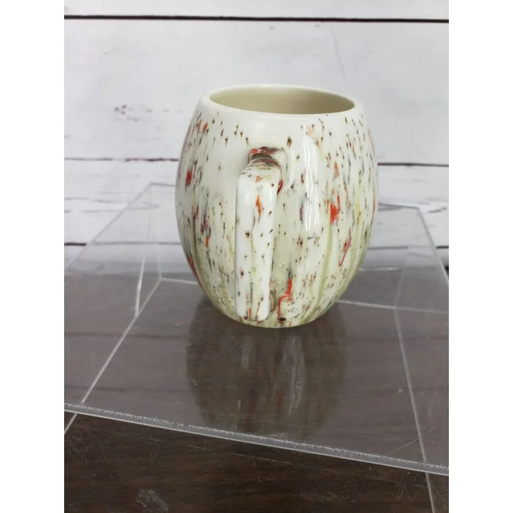 Vintage Retro 1972 Splatter Paint Orange White Green Coffee Cup‎ Mug Swindell